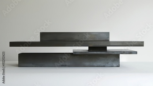 Geometric metal sculpture for modern interior design or art exhibit