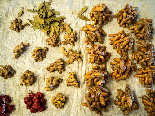 Ginger, turmeric and hot chilli peppers
