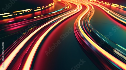 Light trails flat design top view high-speed theme animation Complementary Color Scheme