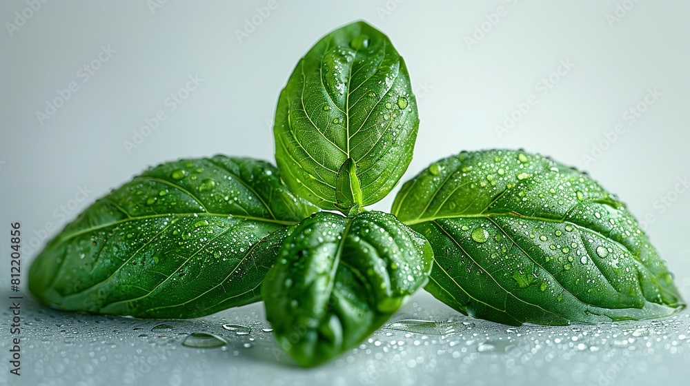 Basil isolated. Basil leaf flat lay on white background. Basil isolated. Basil leaf flat lay on white background.