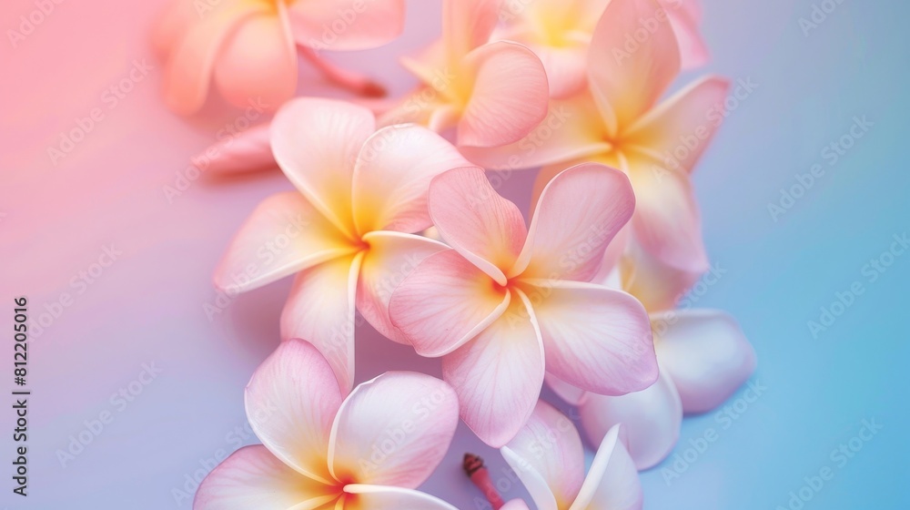 A bunch of pink and yellow flowers are arranged in a row A bunch of pink and yellow flowers are arranged in a row