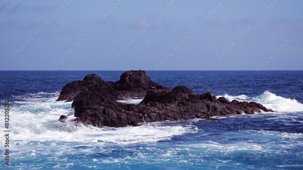 Beautiful volcanic baths in the ocean, landscape