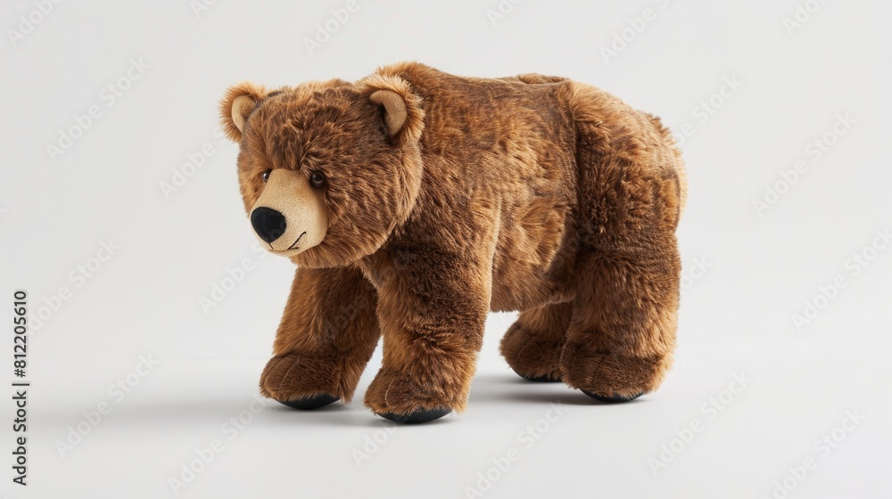 An enchanting brown bear plush stands out against a crisp white backdrop making it the perfect charming addition to any decor An enchanting brown bear plush stands out against a crisp white backdrop making it the perfect charming addition to any decor