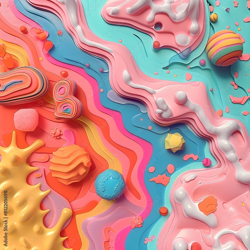3D Colorful background with stripes 3D Colorful background with stripes