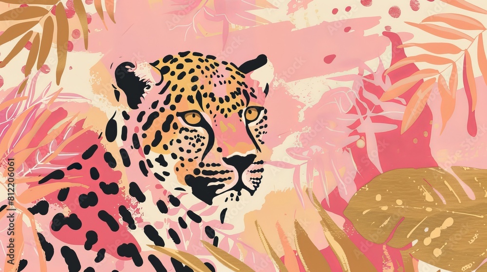 leopard with pink tint. leopard with pink tint.