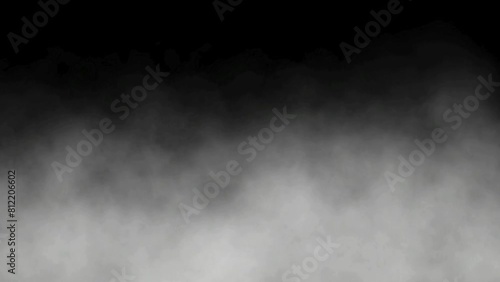 Realistic Dry Ice Smoke Clouds Fog Overlay for different projects and etc. Slow motion of white smoke, fog, mist, vapor on a black background