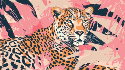 leopard with pink tint.