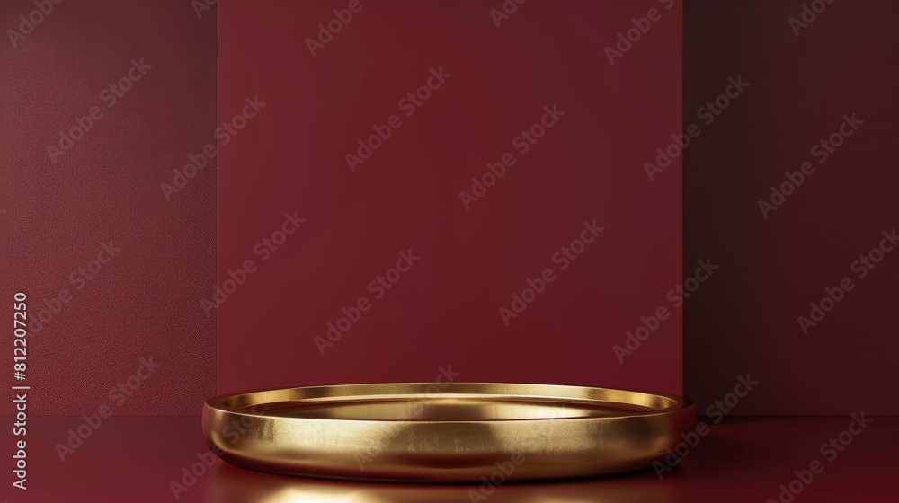 Gold Plate on Red Table Gold Plate on Red Table