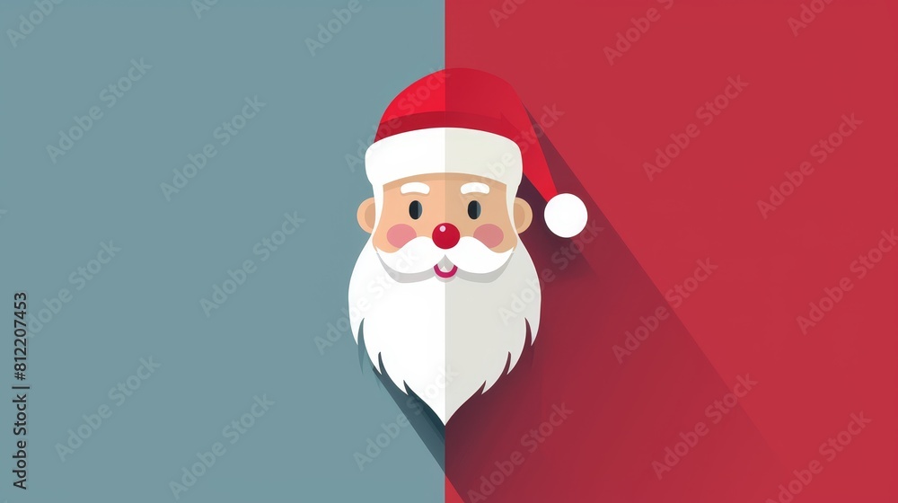 Santa Claus flat design top view festive theme animation Split-complementary color scheme Santa Claus flat design top view festive theme animation Split-complementary color scheme