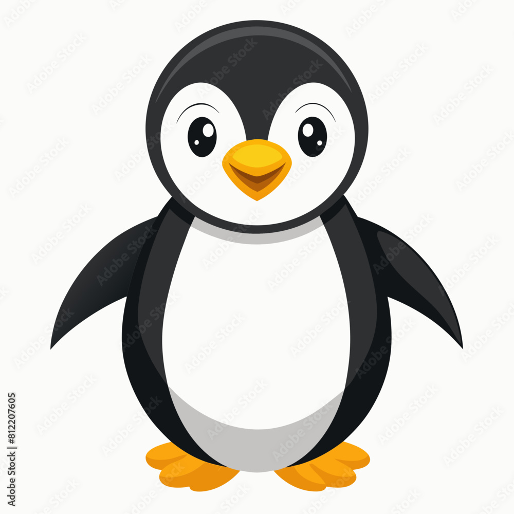 Obraz premium penguin on a white background vector illustration