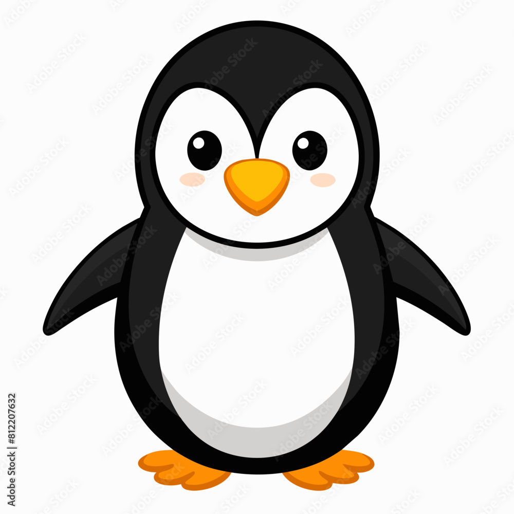 Obraz premium penguin on a snow vector illustration