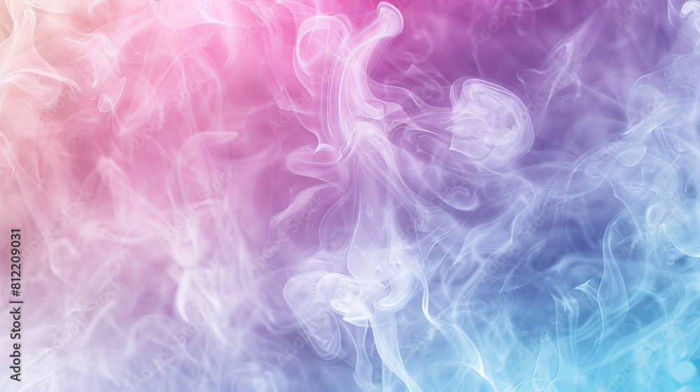 Fototapeta premium A colorful, swirling smokey background with a pink, blue, and orange hue