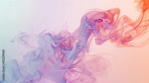 A colorful, swirling smokey background with a pink, blue, and orange hue