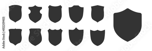 Shield Icon in trendy flat style isolated on grey background. Sheild symbol for your web site design, logo, app, UI/ux. Vector design element illustration