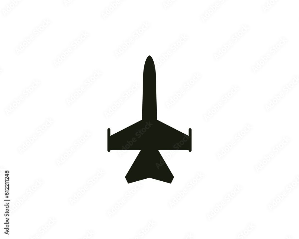 Plane icon. Airport sign. Black airplane silhouette Plane icon. Airport sign. Black airplane silhouette