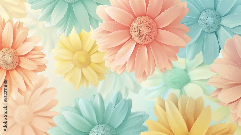 Obraz premium A colorful bouquet of flowers with a blue background