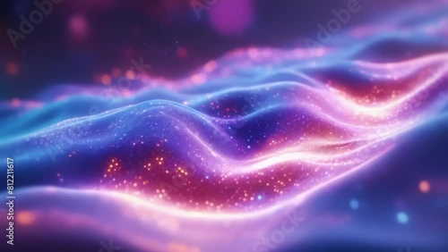 Neon Waves: Vibrant Colors and Fluid Motion in Abstract Background photo