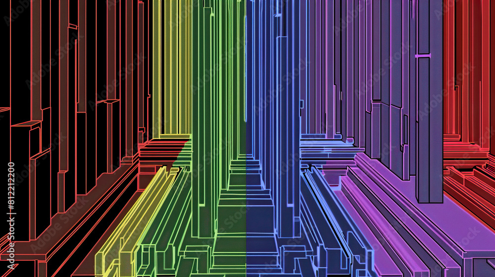 Rainbow Spectrum Abstract Lines Rainbow Spectrum Abstract Lines