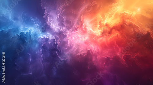 Cosmic Dance of Colors in Abstract Nebula Form, Generative AI