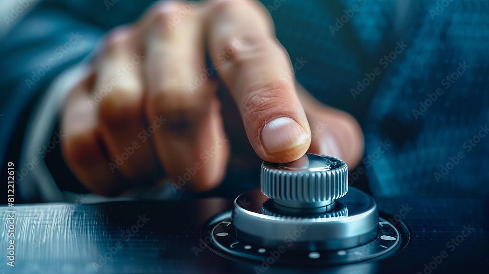 The image depicts the concept of trust in business through a metaphorical representation of a hand turning a knob up to the maximum level.
The image depicts the concept of trust in business through a metaphorical representation of a hand turning a knob up to the maximum level.