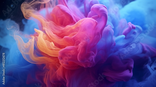 A swirling vortex of colorful smoke  resembling a cosmic portal to another dimension.