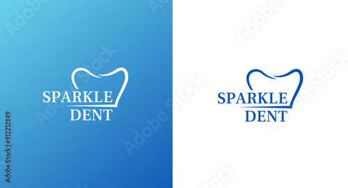 Logo for dental clinic. Clean naturalistic tooth silhouette and lettering. Minimalistic logo for medicine. Dental practice. Logo vector template. Logo for an organization that cares about oral