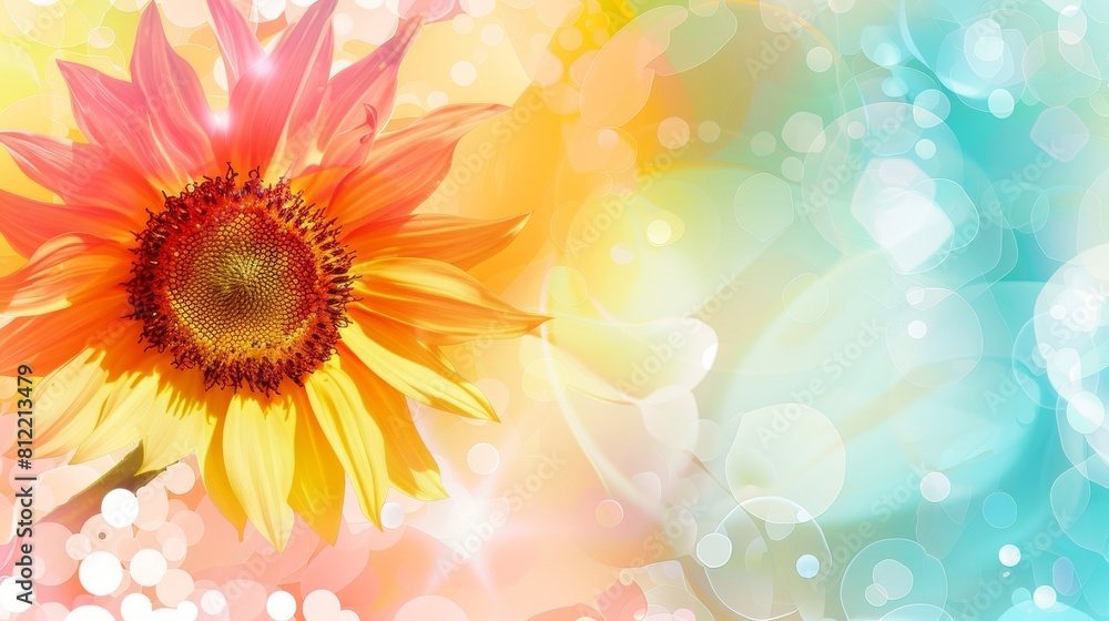 A colorful bouquet of flowers with a blue background A colorful bouquet of flowers with a blue background
