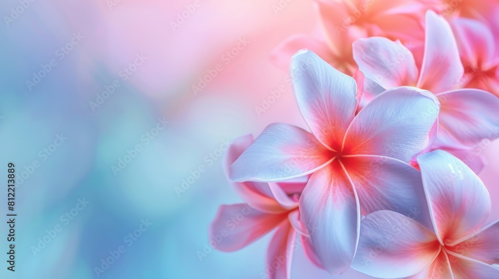 A flower is on a blue and pink background A flower is on a blue and pink background