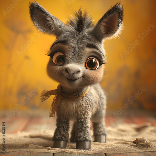 3d rendered photo of a donkey made with generative AI © Achochelu