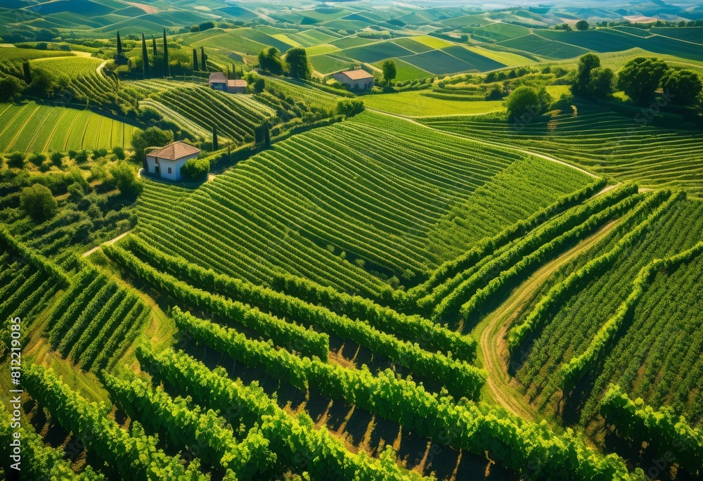 aerial landscape agricultural fields vineyards, farm, rural, countryside, crops, farmland, plantations, greenery, nature, view, scenery, farming, growth