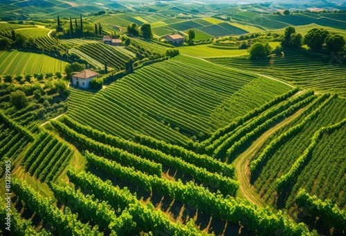 aerial landscape agricultural fields vineyards  farm  rural  countryside  crops  farmland  plantations  greenery  nature  view  scenery  farming  growth