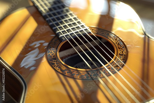Mastering Fingerstyle Guitar: A 3D Modeling Study of Advanced Techniques in High Photo Imagery photo