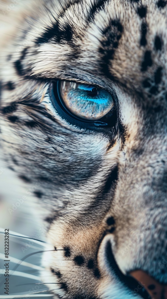 Obraz premium snow leopard eyes close up.