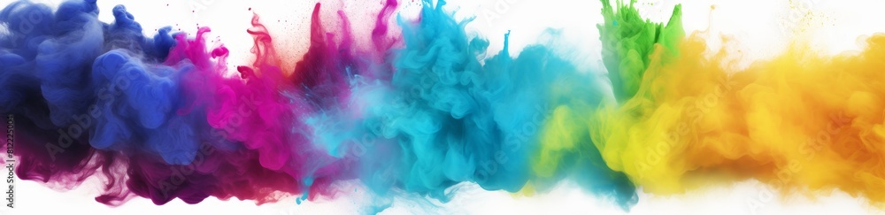 Dynamic and colorful abstract background featuring a vivid explosion of powder pigments in blue, pink, purple, orange, and green hues, symbolizing creativity and high energy Dynamic and colorful abstract background featuring a vivid explosion of powder pigments in blue, pink, purple, orange, and green hues, symbolizing creativity and high energy