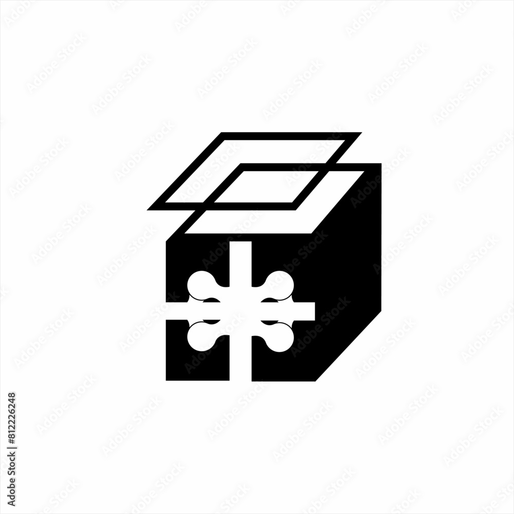 Fototapeta premium Unique gift box logo design.