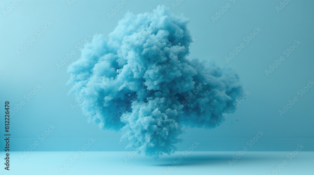 Blue smoke cloud on blue background. 3d rendering, 3d illustration. Blue smoke cloud on blue background. 3d rendering, 3d illustration.