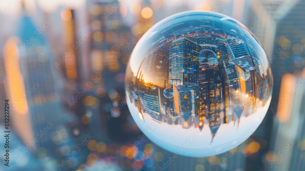 Urban Reflections: City Life Encased in a Fragile Bubble Urban Reflections: City Life Encased in a Fragile Bubble