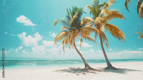 Two Palm Trees on a Beach