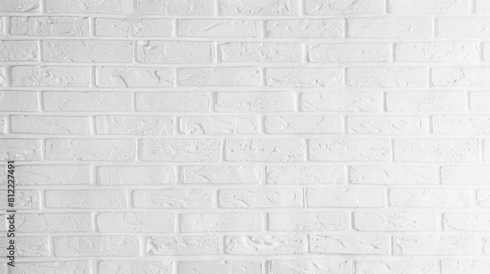 Seamless texture of a white painted brick wall provides a clean and ...