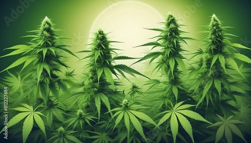 Cannabis  or hemp or marijuana  green leaves background  cannabis growing plant in a farm illustration created with generative ai 