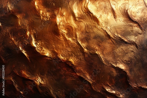 This abstract image captures the fluidity and rich luminescence of golden swirls resembling liquid gold photo