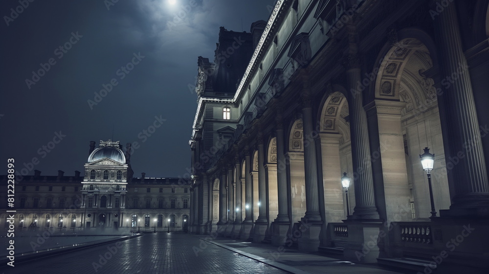 Fototapeta premium Louvre Paris France In a mystical atmosphere Under_005