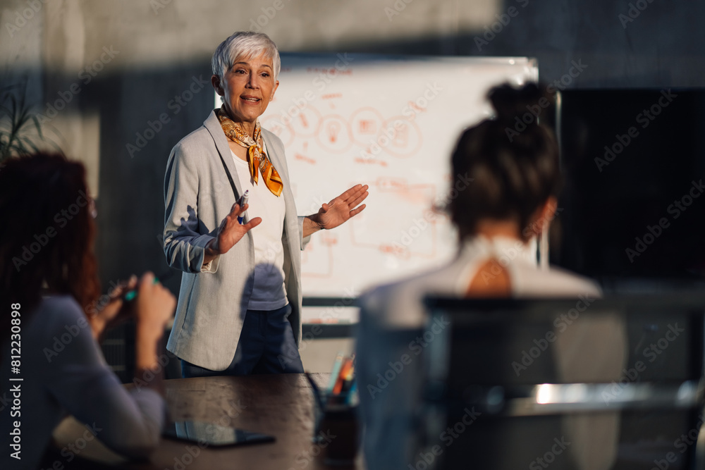 Φωτογραφία Senior female leader having presentation in front of her team at office