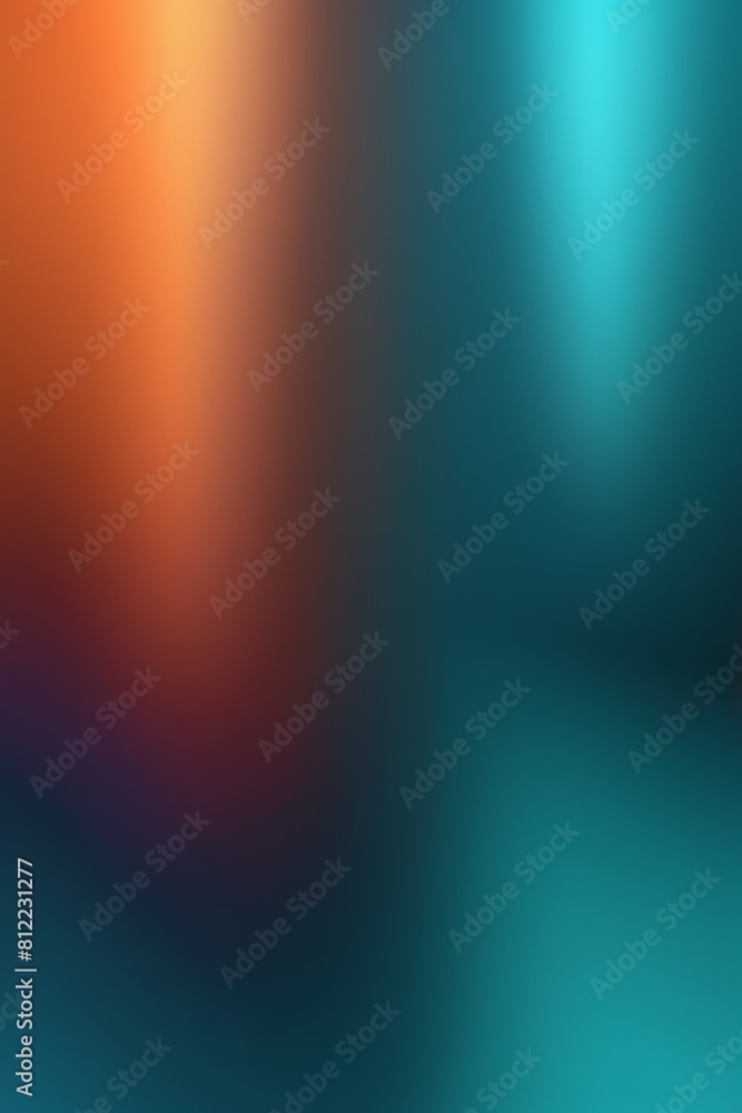 Fototapeta premium A vertical background with a bold gradient of contrasting warm and cool tones, like orange and teal, with a metallic sheen