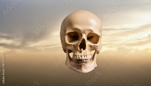skull isolated on transparent background digital illustration generative ai