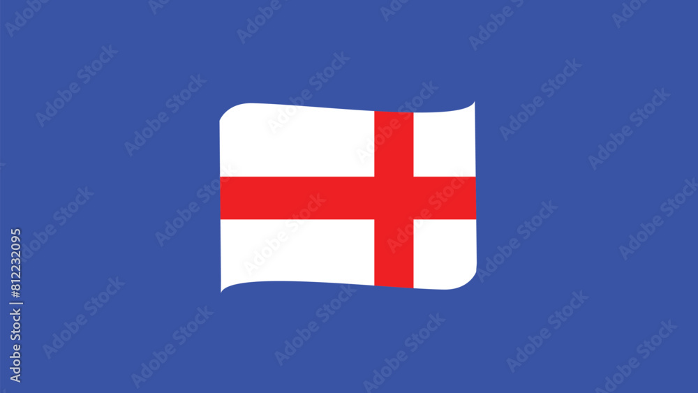 Obraz premium England Emblem Ribbon European Nations 2024 Teams Countries European Germany Football Symbol Logo Design Vector Illustration