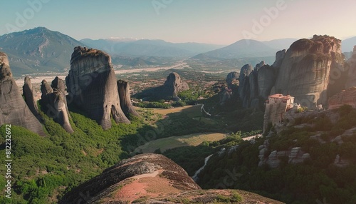 view of the meteora monasteries kalambaka greece unesco world heritage list