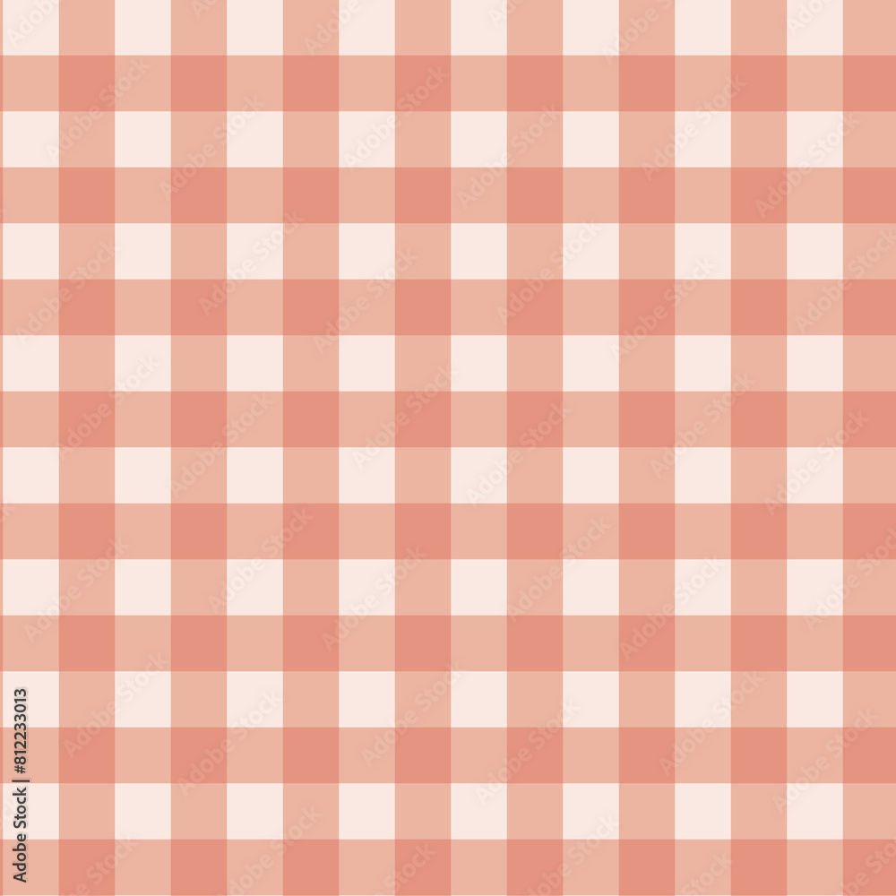 Gingham pattern seamless Plaid repeat in coral and white. Design for print, tartan, gift wrap, textiles, checkered background for tablecloth Gingham pattern seamless Plaid repeat in coral and white. Design for print, tartan, gift wrap, textiles, checkered background for tablecloth