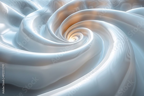 A digital art piece featuring a smooth, swirling pattern in gradated blue and white shades, evoking a sense of calm photo