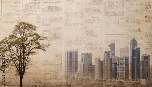 generative ai newspaper or paper grunge vintage old aged texture background